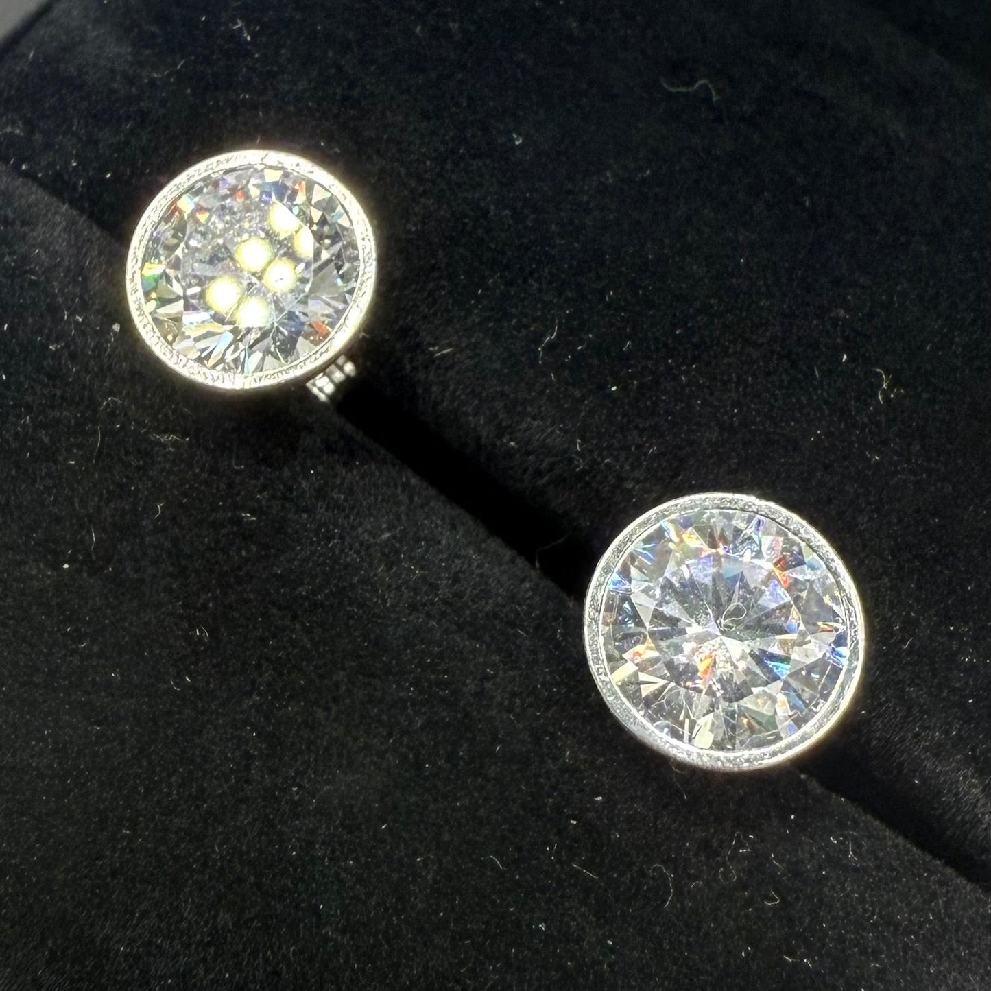 CZ DIAMOND ROUND EARRINGS Oppulence