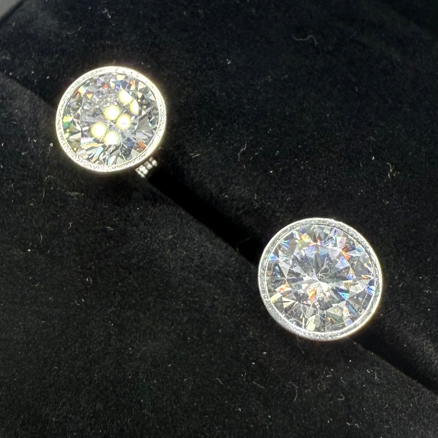 CZ DIAMOND ROUND EARRINGS Oppulence