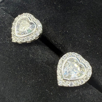 CZ DIAMOND HEART EARRINGS Oppulence