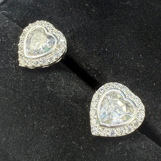CZ DIAMOND HEART EARRINGS Oppulence